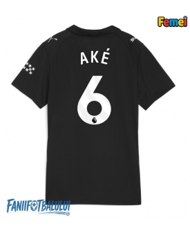 Manchester City Nathan Ake #6 Tricou Fotbal Replică 2025-26 Femei Deplasare